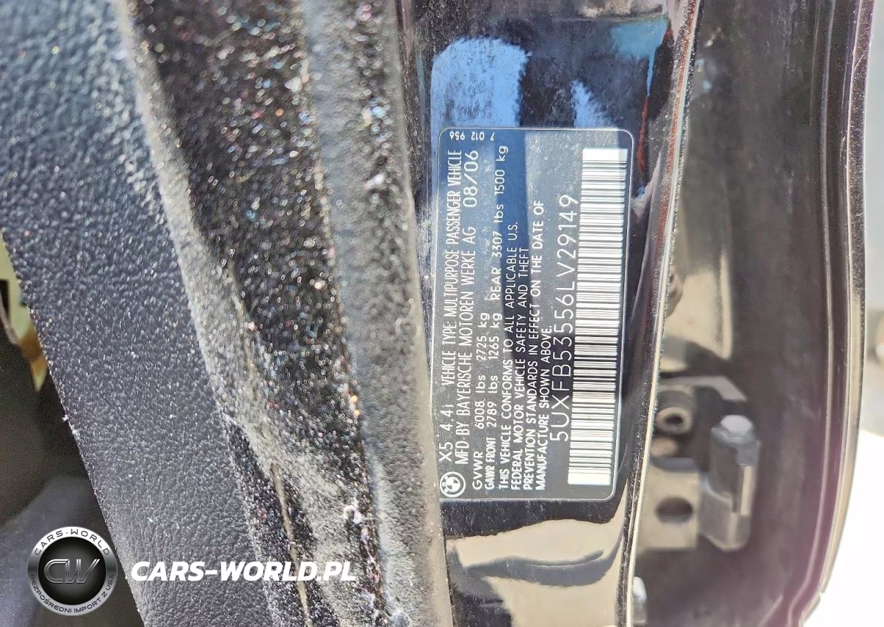2006 BMW X5 VIN:5UXFB53556LV29149 - 12