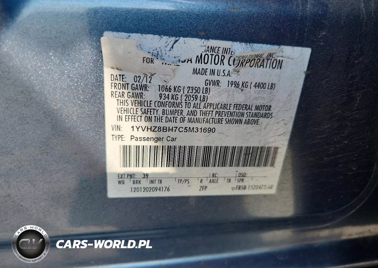 2012 Mazda 6 I VIN:1YVHZ8BH7C5M31690 - 13