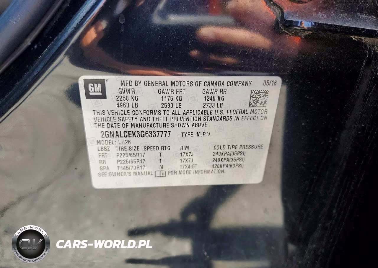 2016 Chevrolet Equinox Lt VIN:2GNALCEK3G6337777 - 13