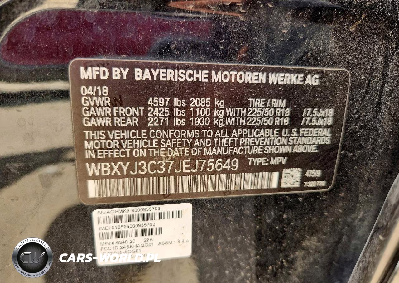 2018 BMW X2 Sdrive28I VIN:WBXYJ3C37JEJ75649 - 12
