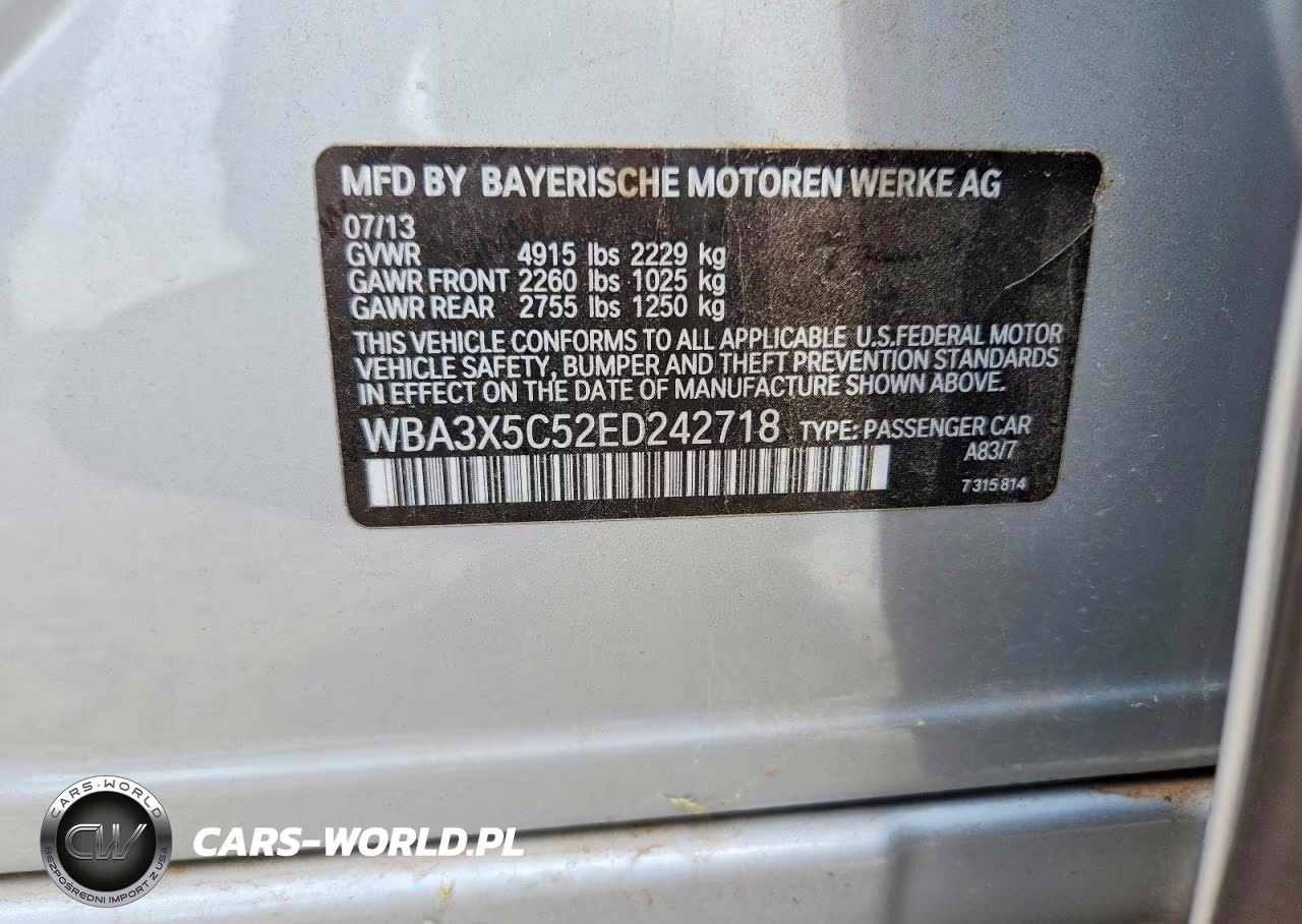 2014 BMW 328 Xigt VIN:WBA3X5C52ED242718 - 13