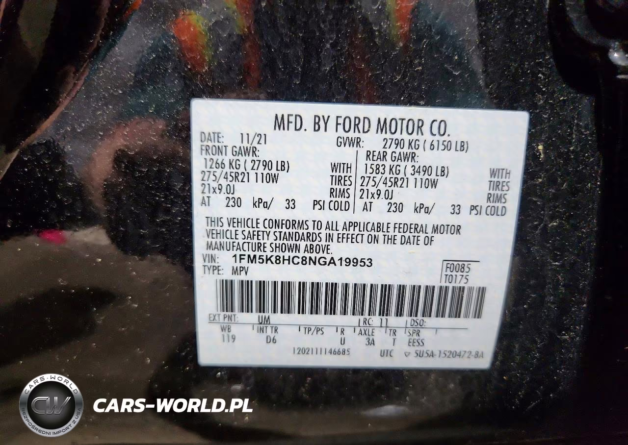 2022 Ford Explorer Platinum VIN:1FM5K8HC8NGA19953 - 14