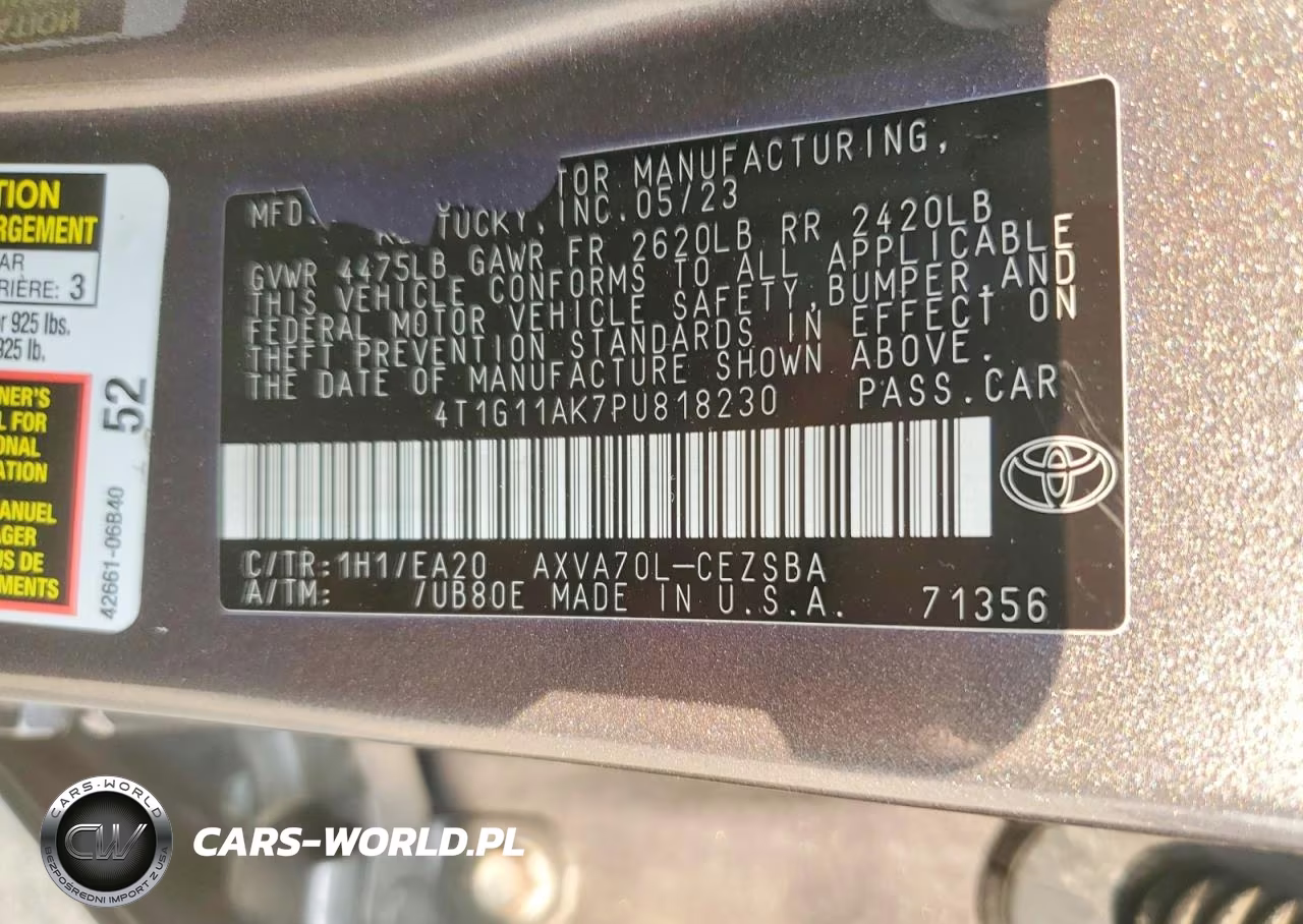 2023 Toyota Camry Se VIN:4T1G11AK7PU818230 - 12