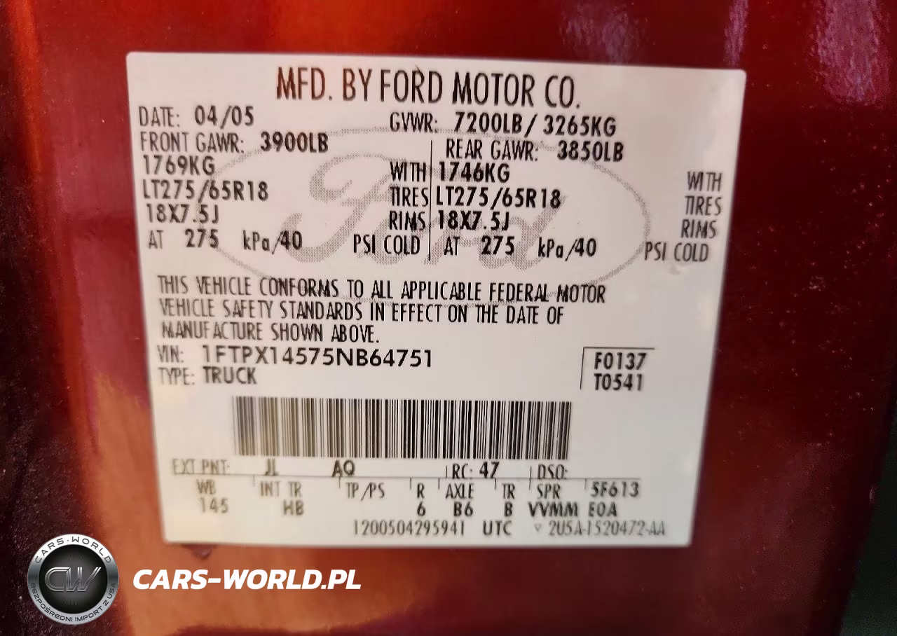 2005 Ford F150 VIN:1FTPX14575NB64751 - 13