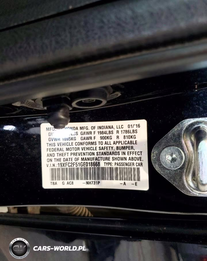 2016 Honda Civic Lx VIN:19XFC2F51GE018668 - 12