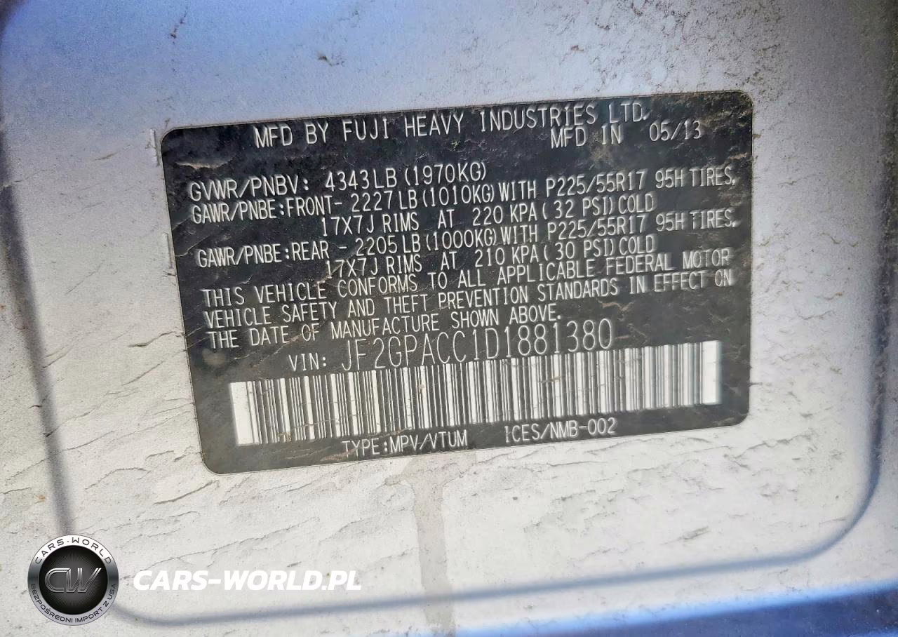 2013 Subaru Xv Crosstrek 2.0 Premium VIN:JF2GPACC1D1881380 - 14