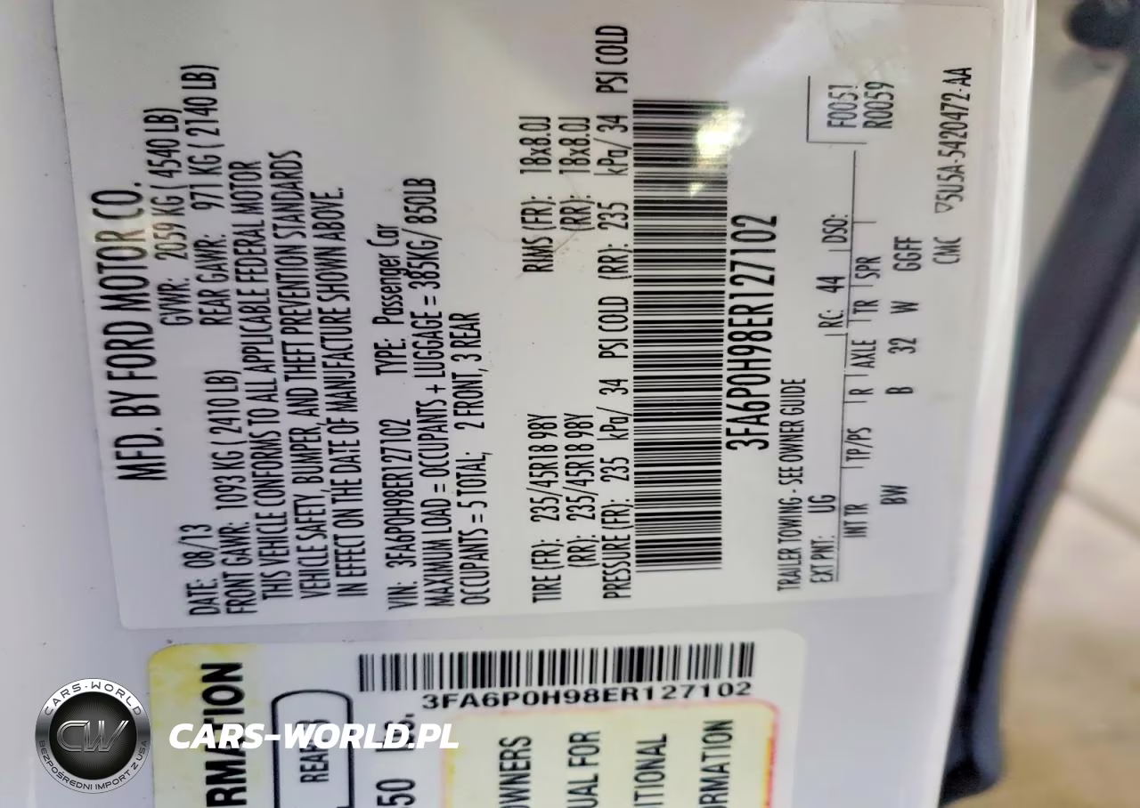 2014 Ford Fusion Se VIN:3FA6P0H98ER127102 - 13