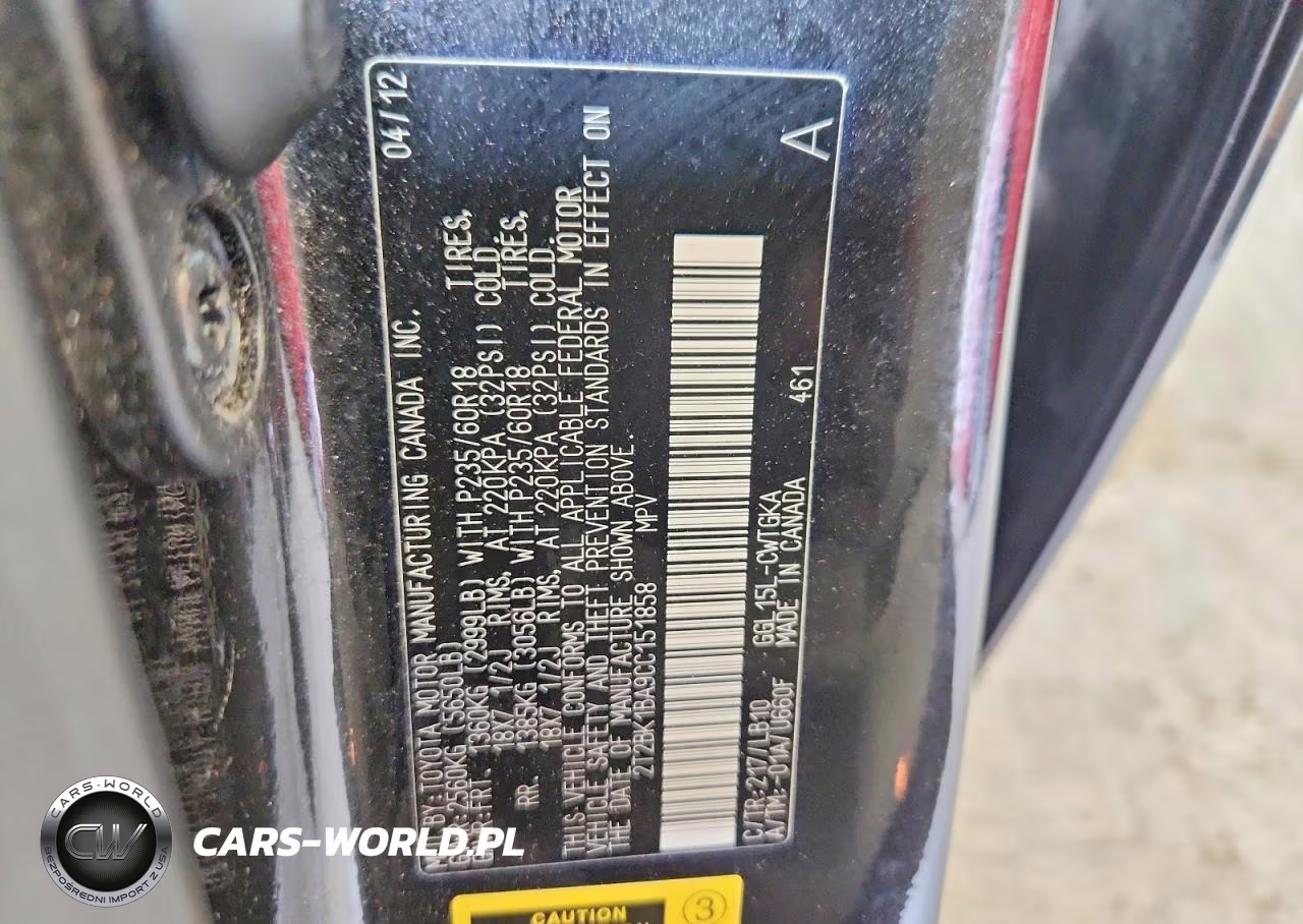 2012 Lexus Rx 350 VIN:2T2BK1BA9CC151858 - 13