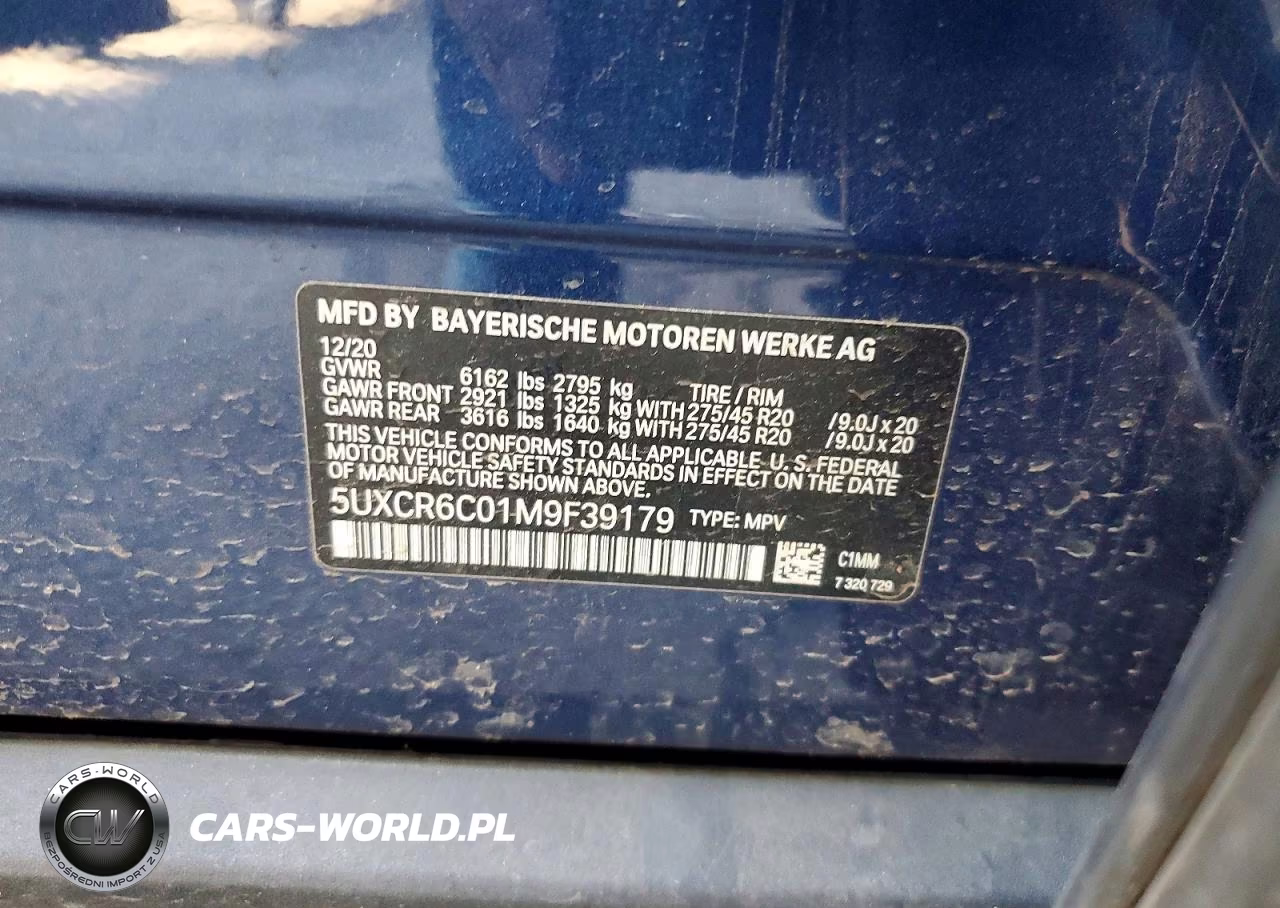 2021 BMW X5 xDrive40I VIN:5UXCR6C01M9F39179 - 13