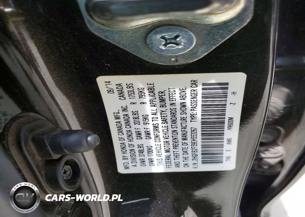 2014 Honda Civic Lx VIN:2HGFB2F59EH553267 - 13