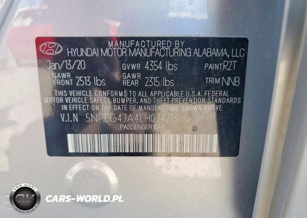2020 Hyundai Sonata Se VIN:5NPEG4JA4LH024213 - 12