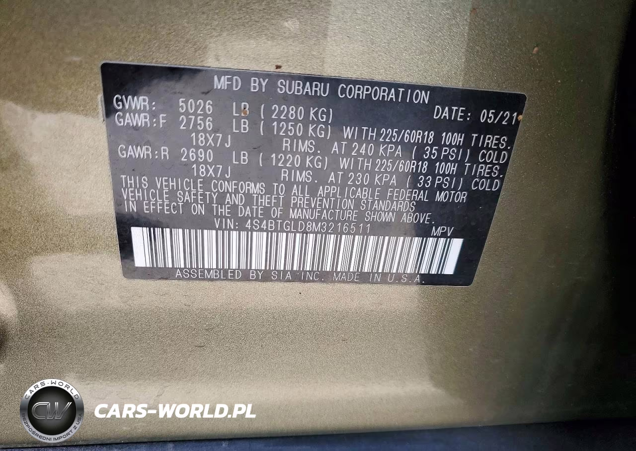 2021 Subaru Outback Onyx Edition Xt VIN:4S4BTGLD8M3216511 - 13
