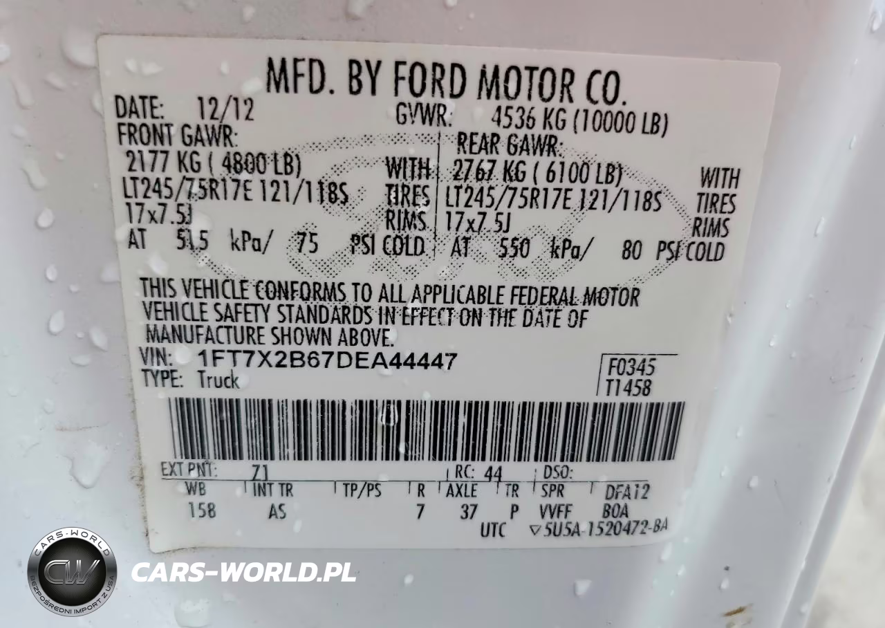 2013 Ford F250 Super Duty VIN:1FT7X2B67DEA44447 - 12