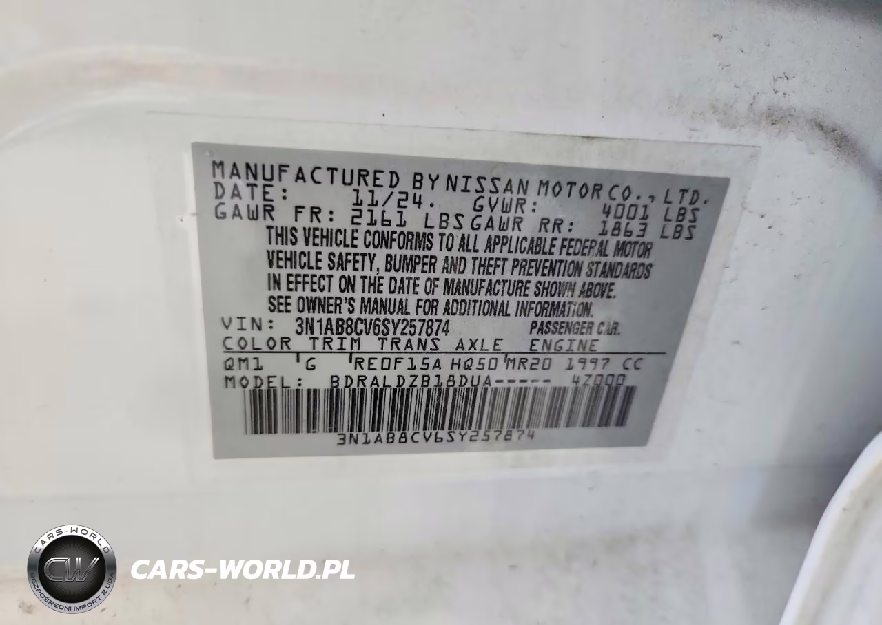 2025 Nissan Sentra Sv VIN:3N1AB8CV6SY257874 - 12