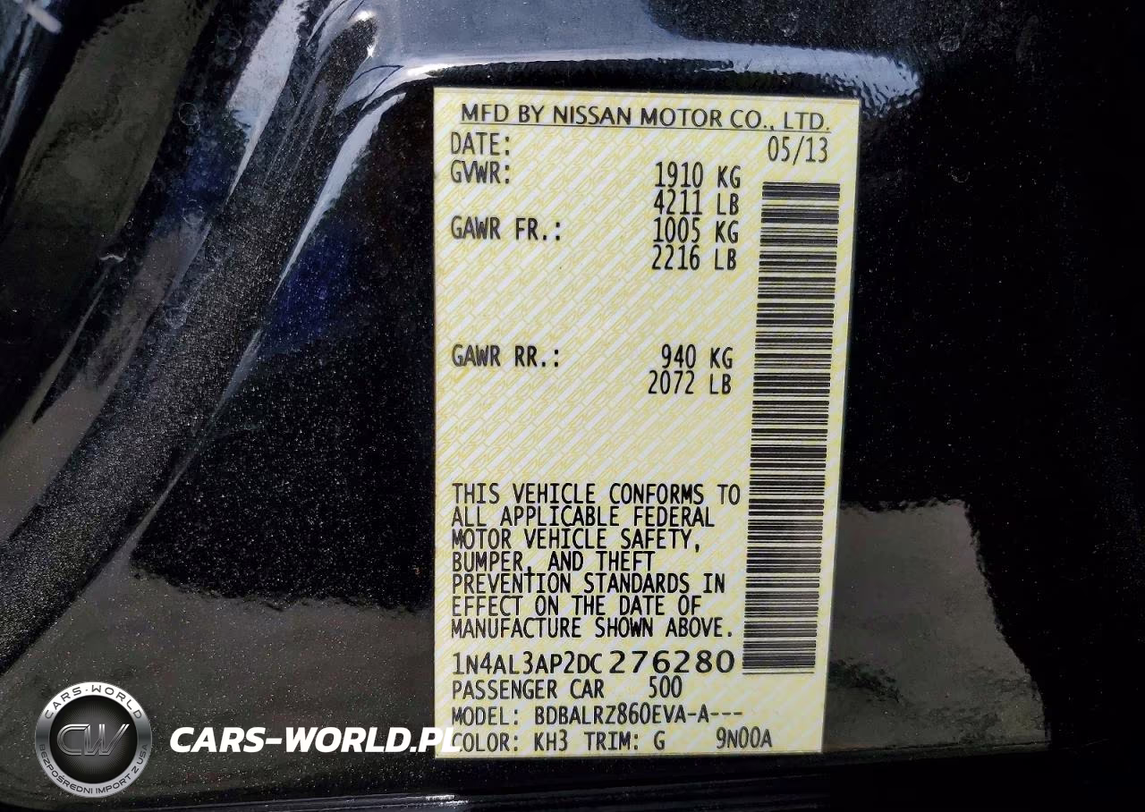 2013 Nissan Altima 2.5 VIN:1N4AL3AP2DC276280 - 12