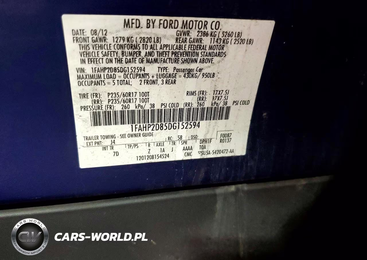 2013 Ford Taurus Se VIN:1FAHP2D85DG152594 - 12