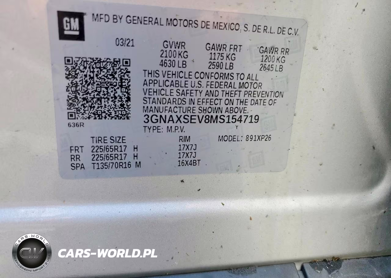 2021 Chevrolet Equinox Ls VIN:3GNAXSEV8MS154719 - 14