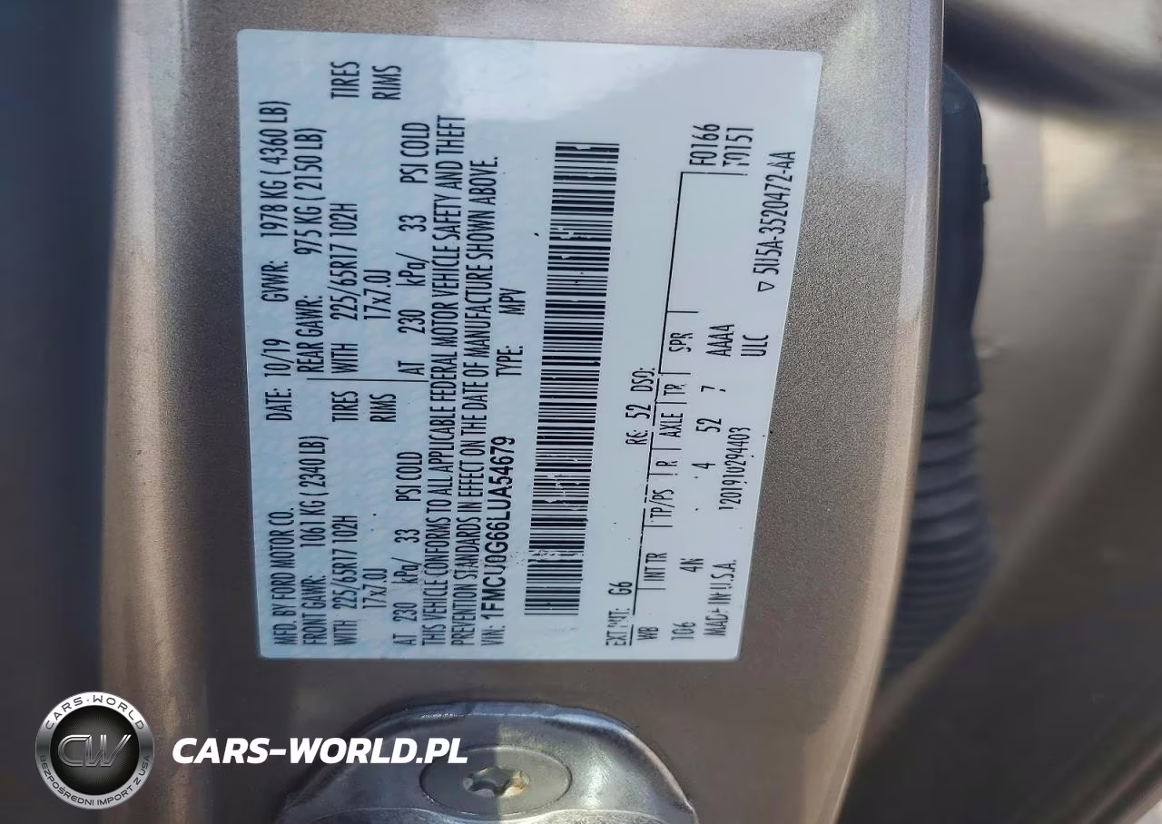 2020 Ford Escape Se VIN:1FMCU0G66LUA54679 - 12