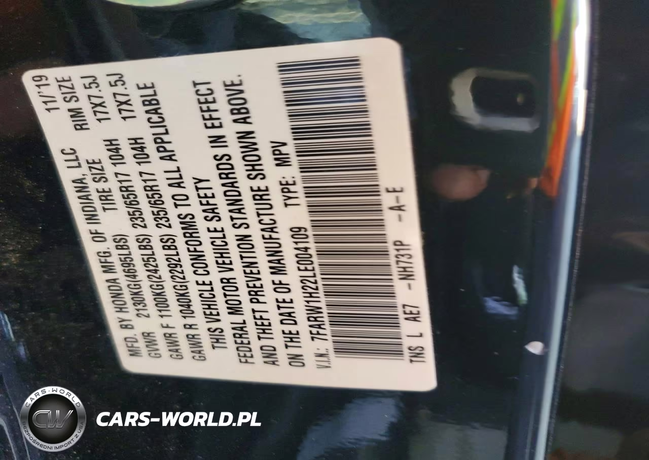 2020 Honda Cr-V Lx VIN:7FARW1H22LE004109 - 12