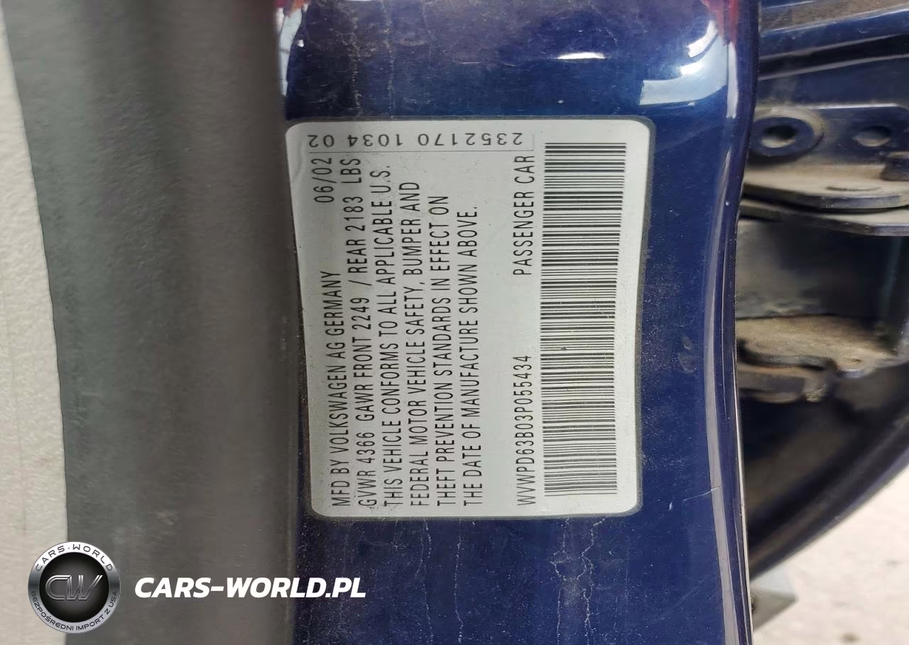 2003 Volkswagen Passat Gls VIN:WVWPD63B03P055434 - 12