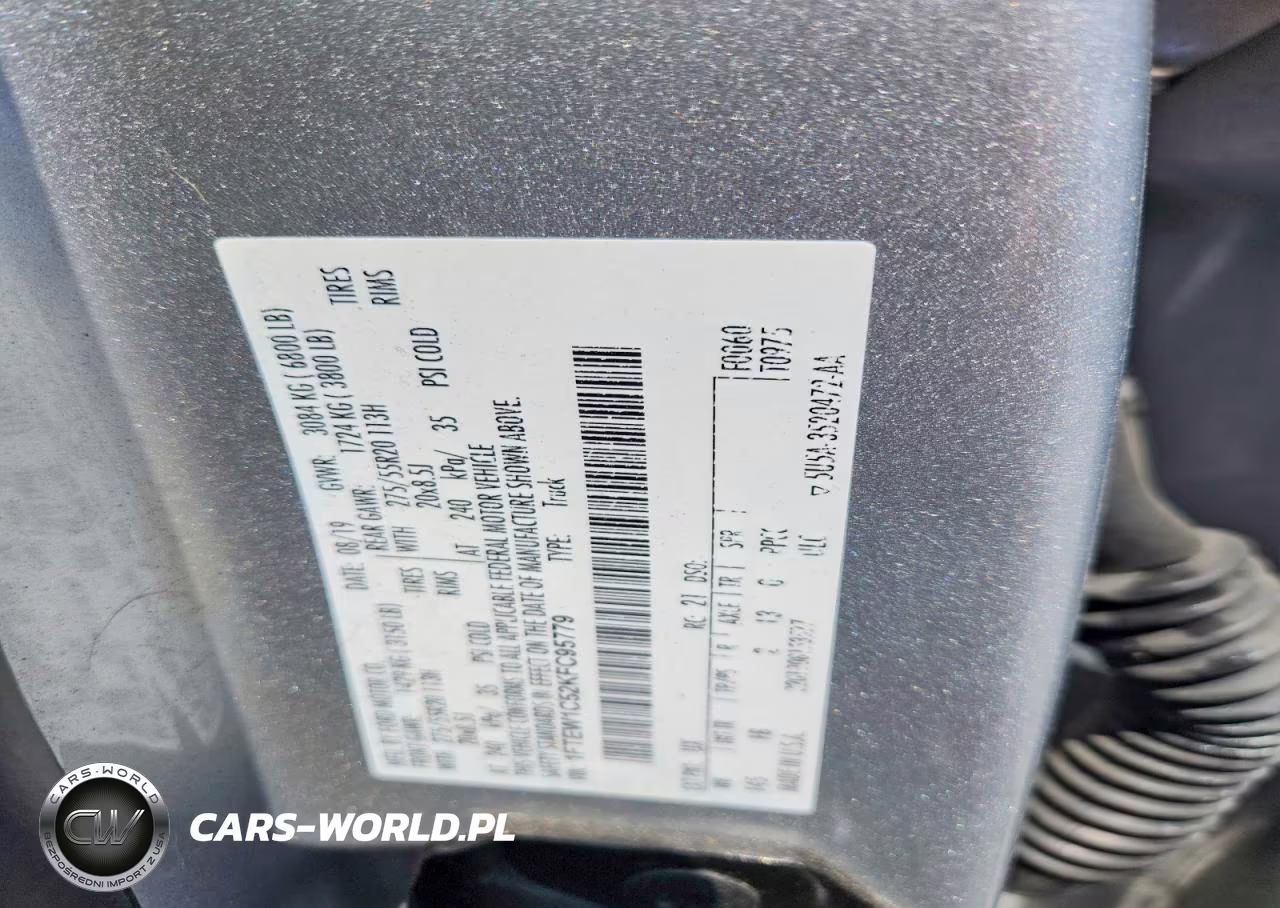 2019 Ford F150 Supercrew VIN:1FTEW1C52KFC95779 - 12