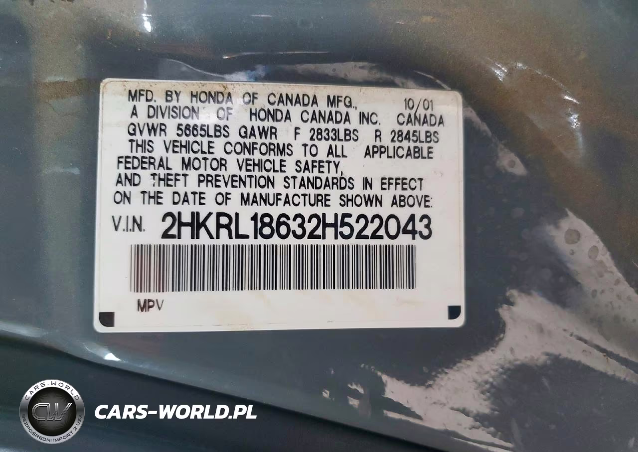 2002 Honda Odyssey Ex VIN:2HKRL18632H522043 - 13