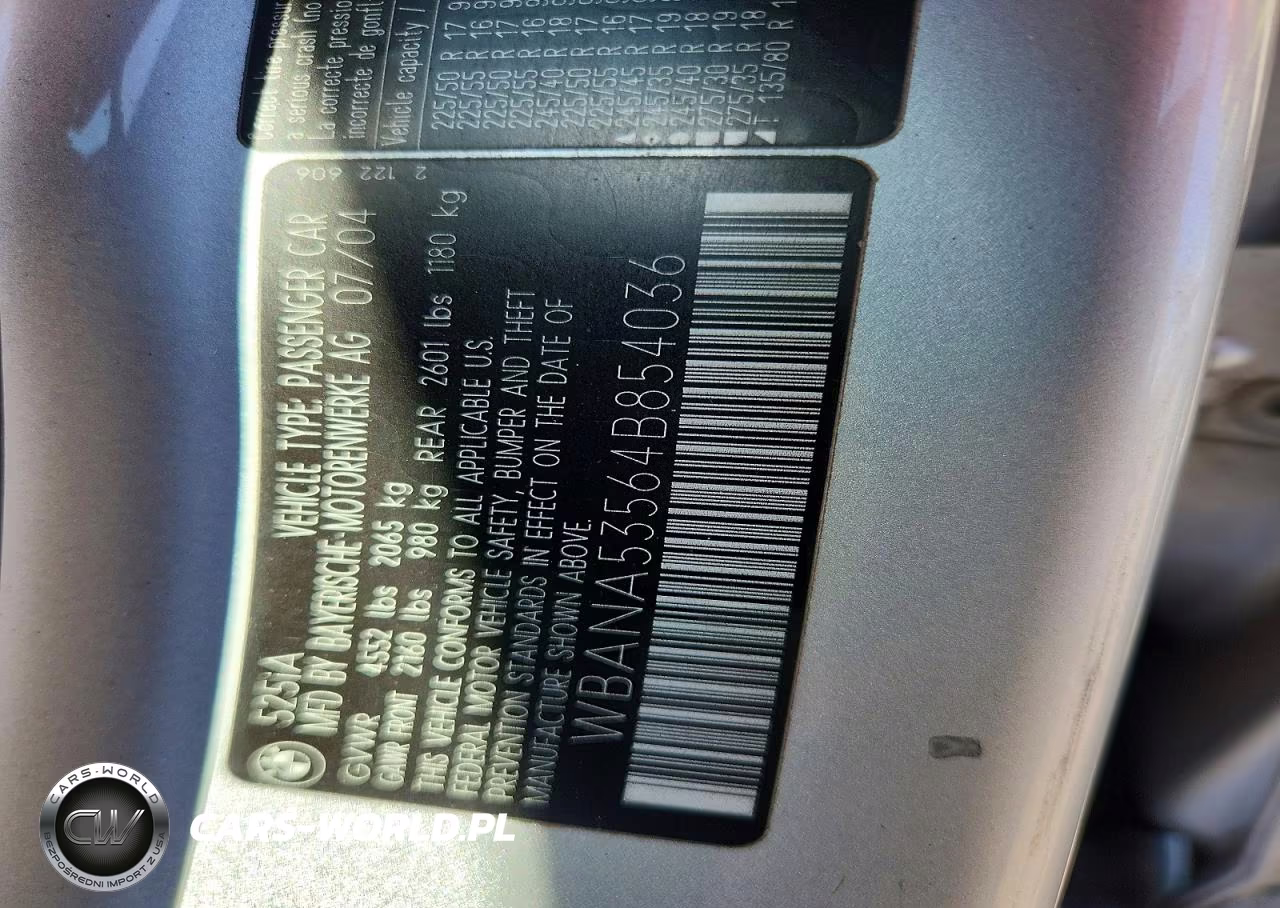 2004 BMW 525 I VIN:WBANA53564B854036 - 12