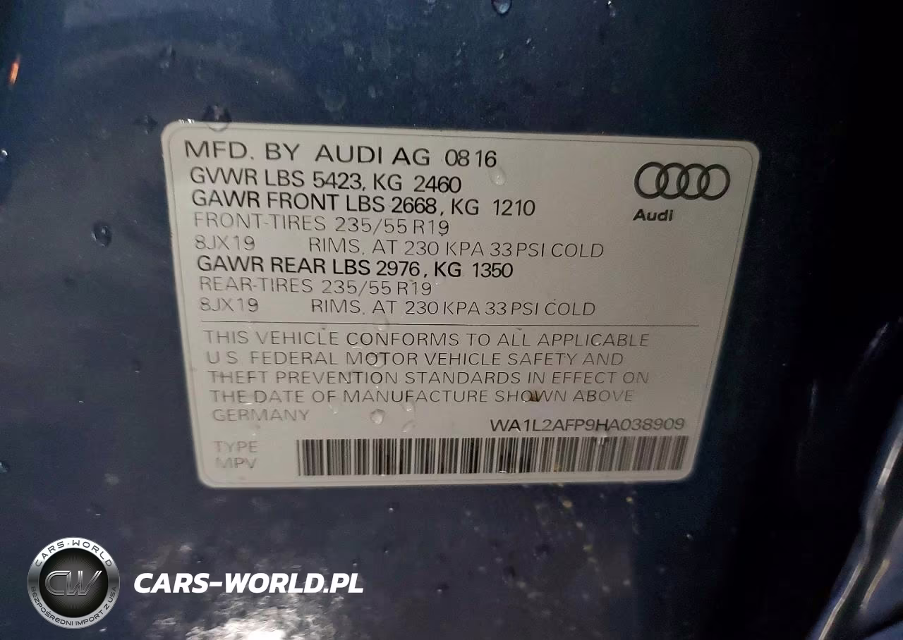 2017 Audi Q5 Premium Plus VIN:WA1L2AFP9HA038909 - 13