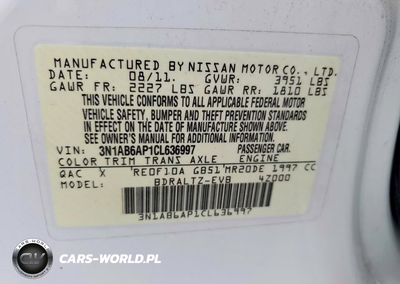 2012 Nissan Sentra 2.0 VIN:3N1AB6AP1CL636997 - 13