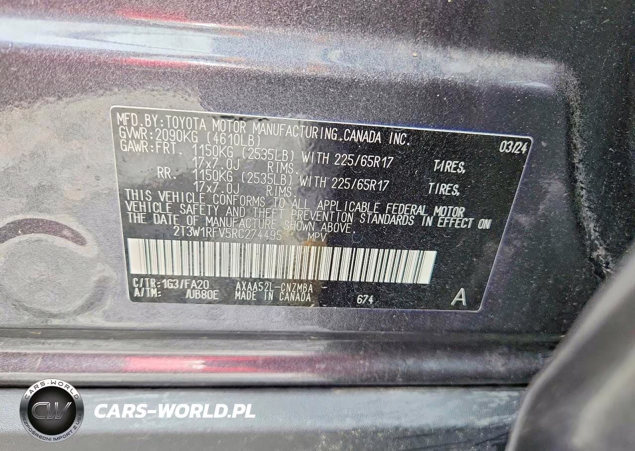 2024 Toyota Rav4 Xle VIN:2T3W1RFV5RC274495 - 13
