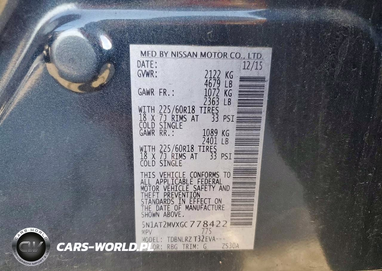 2016 Nissan Rogue Sl VIN:5N1AT2MVXGC778422 - 13