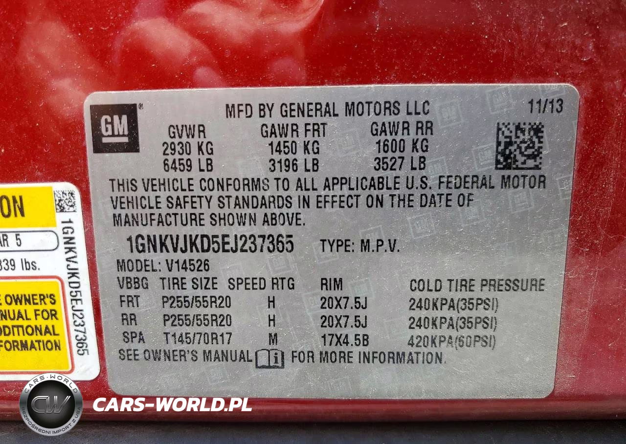 2014 Chevrolet Traverse Ltz VIN:1GNKVJKD5EJ237365 - 14