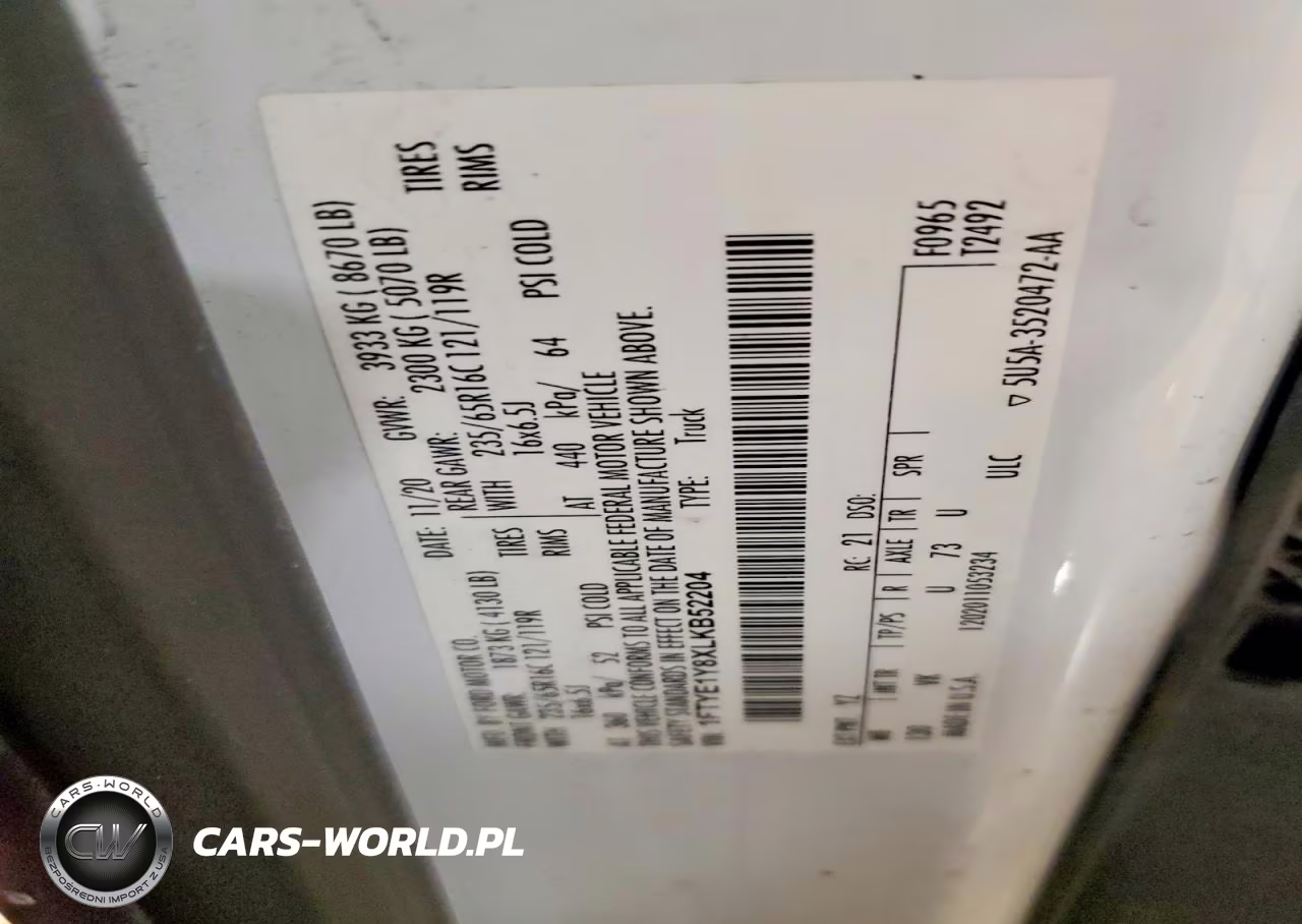 2020 Ford Transit T-150 VIN:1FTYE1Y8XLKB52204 - 14