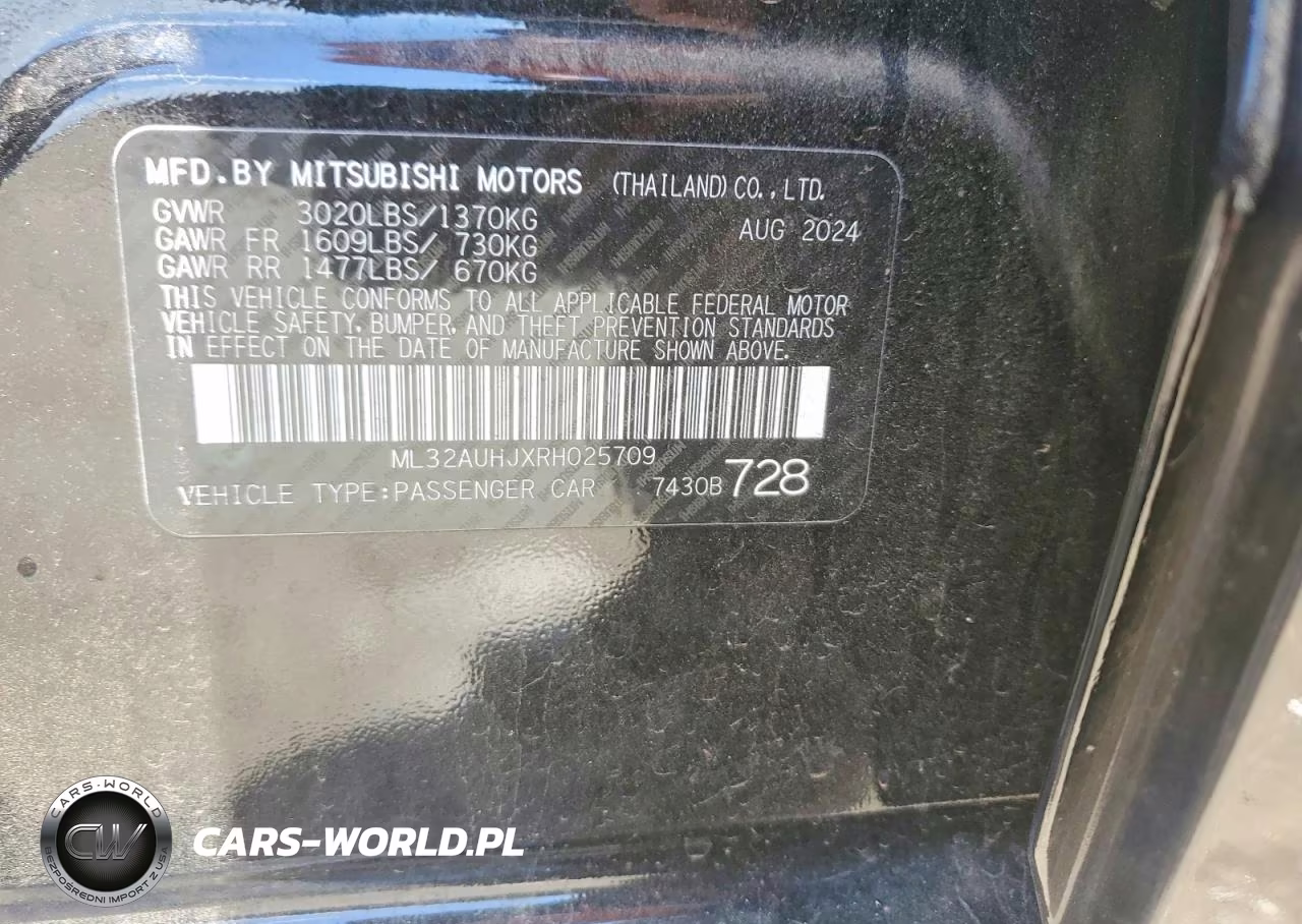2024 Mitsubishi Mirage Es VIN:ML32AUHJXRH025709 - 12