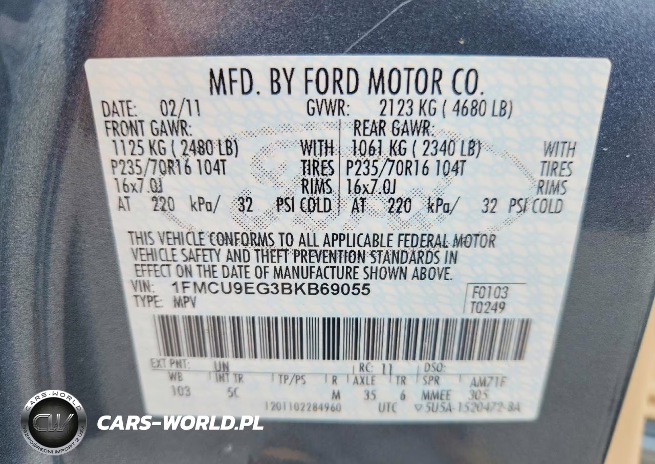 2011 Ford Escape Limited VIN:1FMCU9EG3BKB69055 - 12