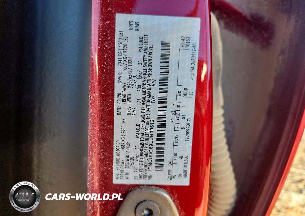 2020 Ford Escape Se VIN:1FMCU9G69LUB30612 - 14