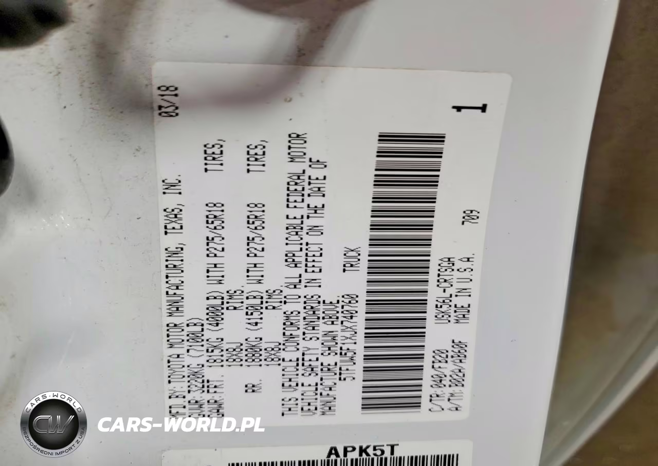 2018 Toyota Tundra Sr5 VIN:5TFUW5F1XJX740760 - 13