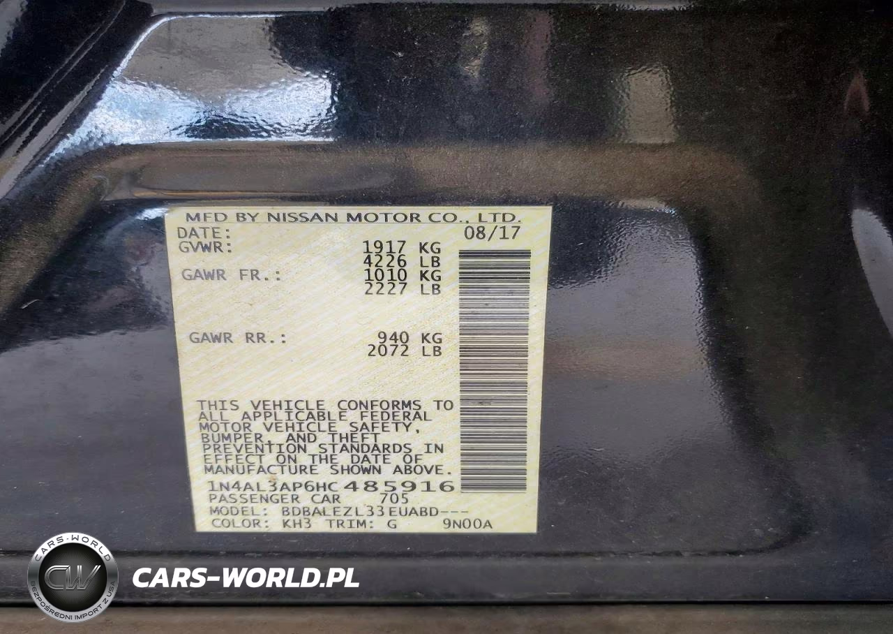 2017 Nissan Altima 2.5 S VIN:1N4AL3AP6HC485916 - 12