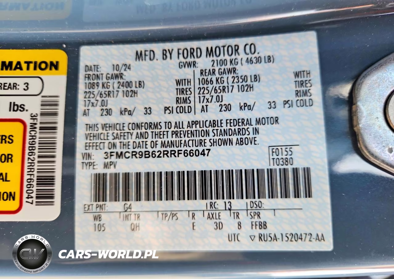 2024 Ford Bronco Sport Big Bend VIN:3FMCR9B62RRF66047 - 13