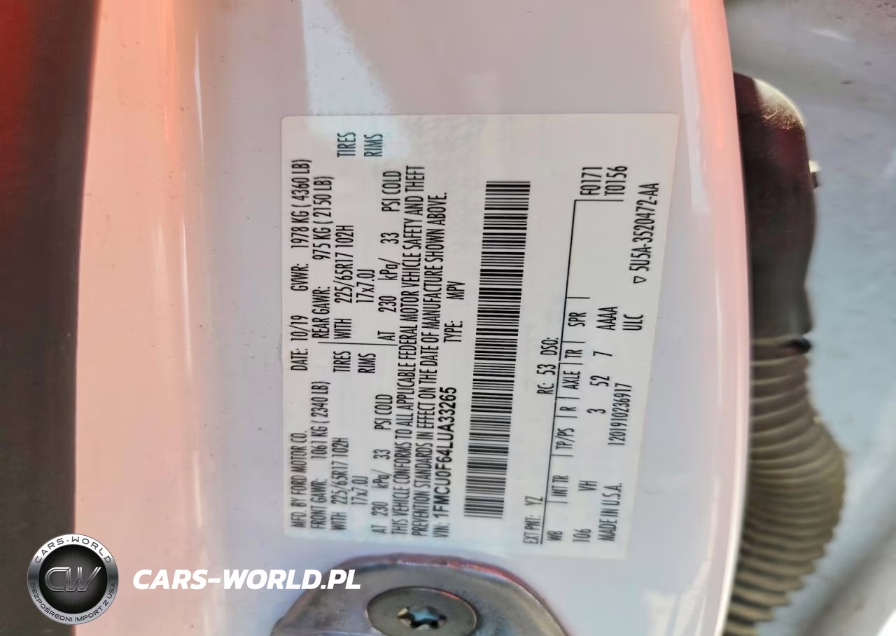2020 Ford Escape S VIN:1FMCU0F64LUA33265 - 13