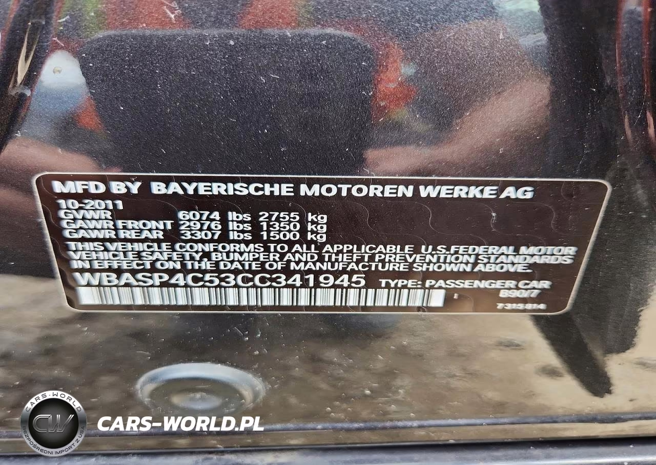 2012 BMW 550 Xigt VIN:WBASP4C53CC341945 - 13