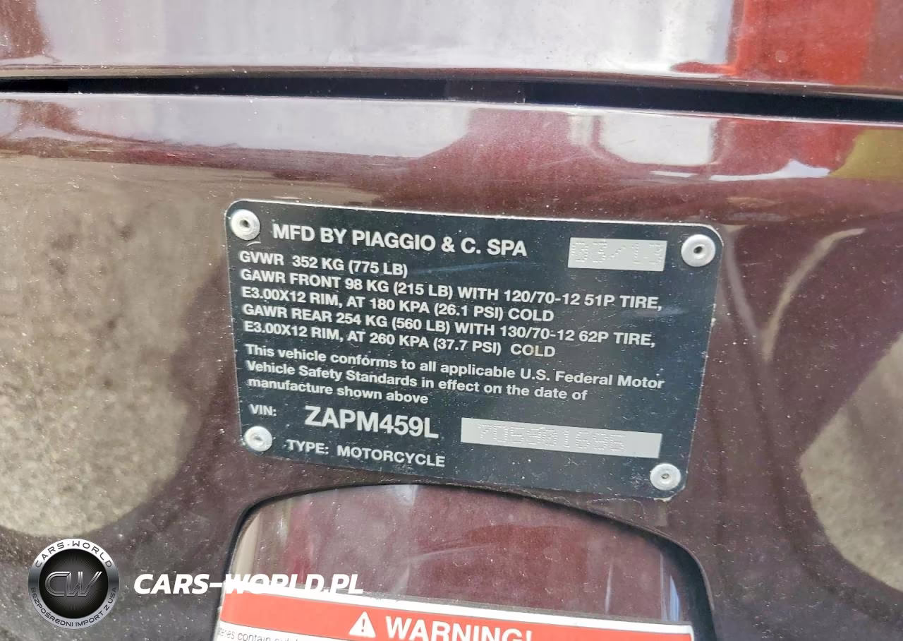 2013 Vespa Gts 300 Super VIN:ZAPM459L7D5901695 - 9