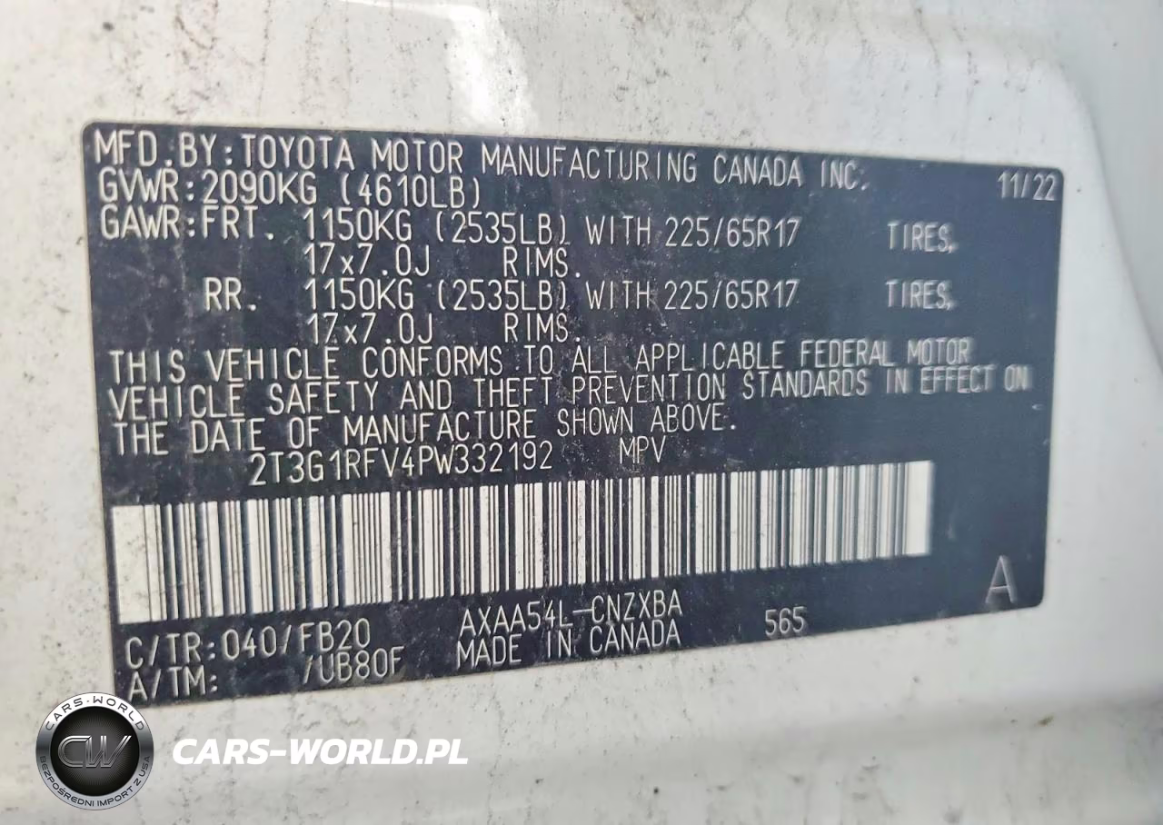 2023 Toyota Rav4 Le VIN:2T3G1RFV4PW332192 - 13