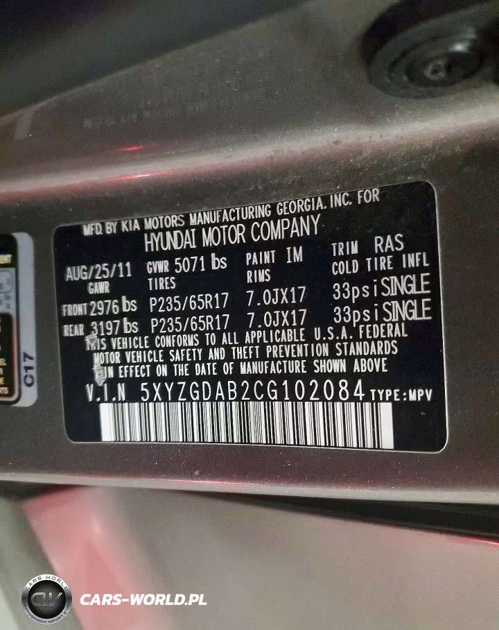 2012 Hyundai Santa Fe Gls VIN:5XYZGDAB2CG102084 - 13