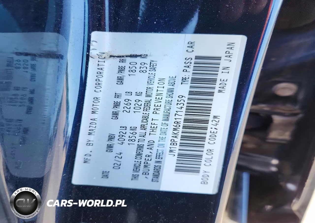 2024 Mazda 3 Select Sport VIN:JM1BPAKM6R1714359 - 13