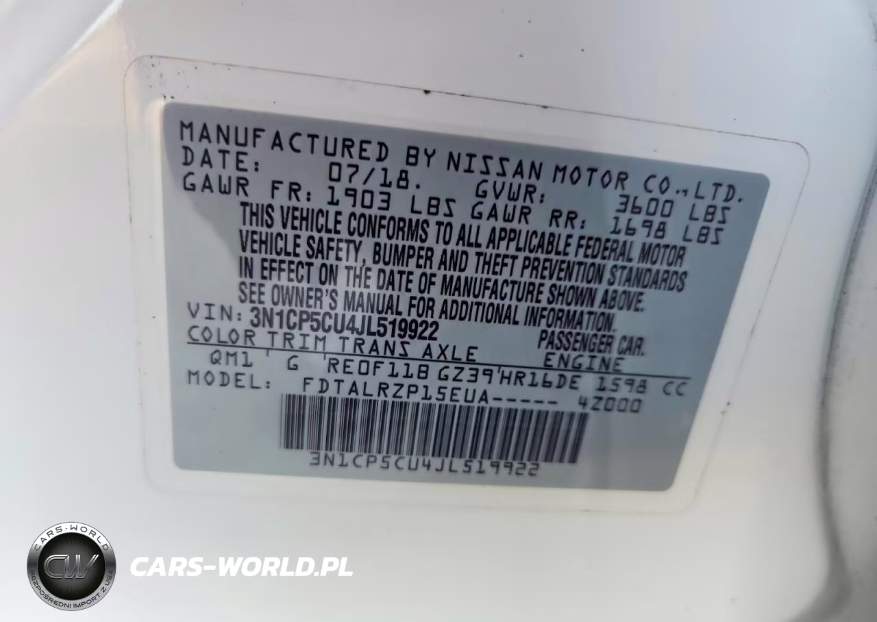 2018 Nissan Kicks S VIN:3N1CP5CU4JL519922 - 13