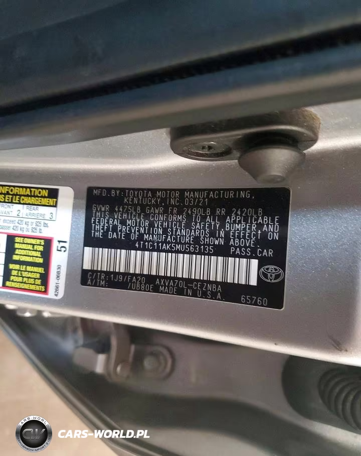 2021 Toyota Camry Le VIN:4T1C11AK5MU563135 - 13