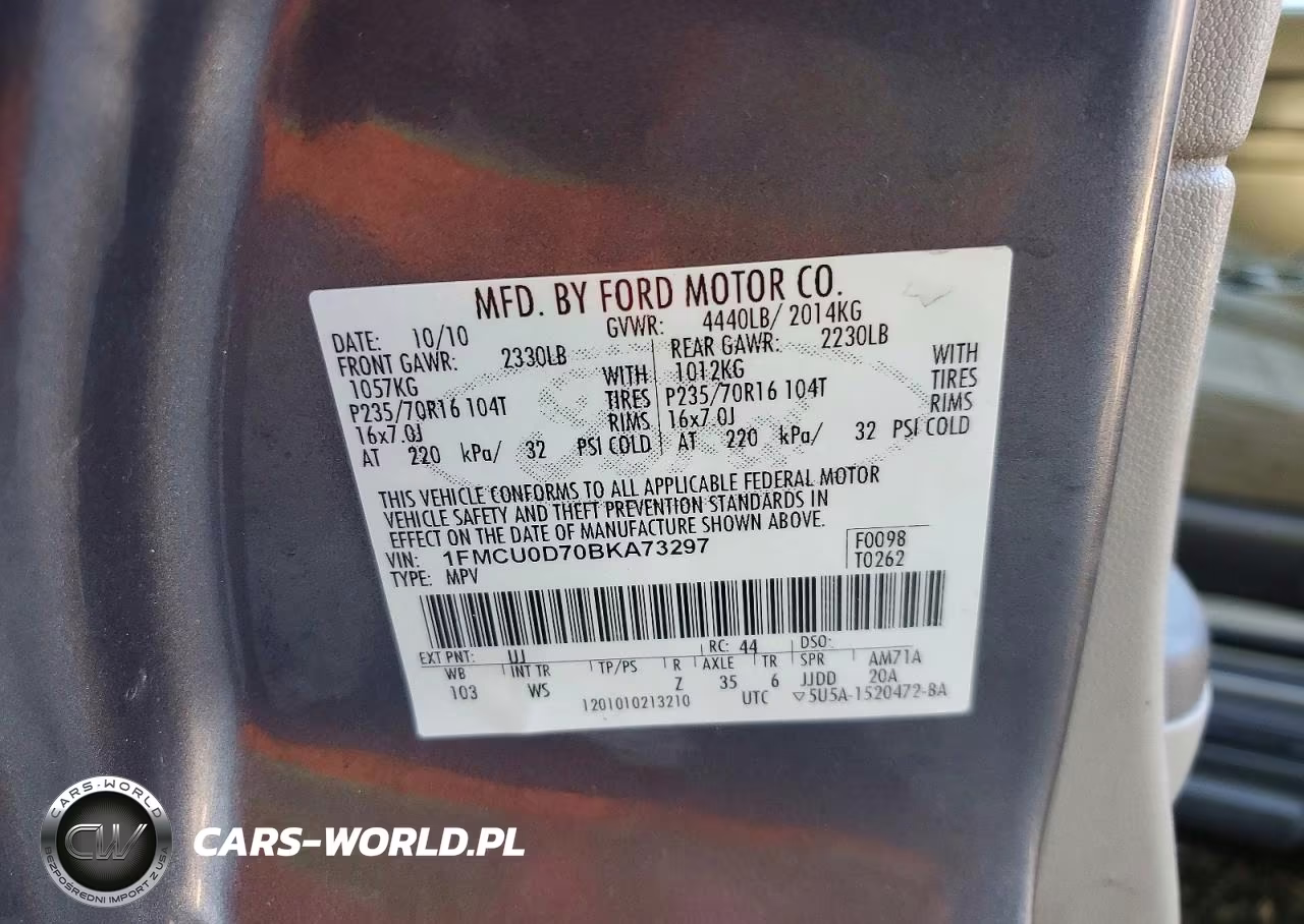2011 Ford Escape Xlt VIN:1FMCU0D70BKA73297 - 13