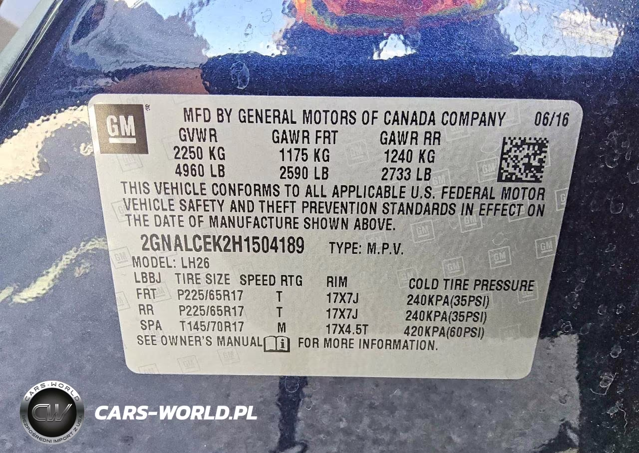 2017 Chevrolet Equinox Lt VIN:2GNALCEK2H1504189 - 12