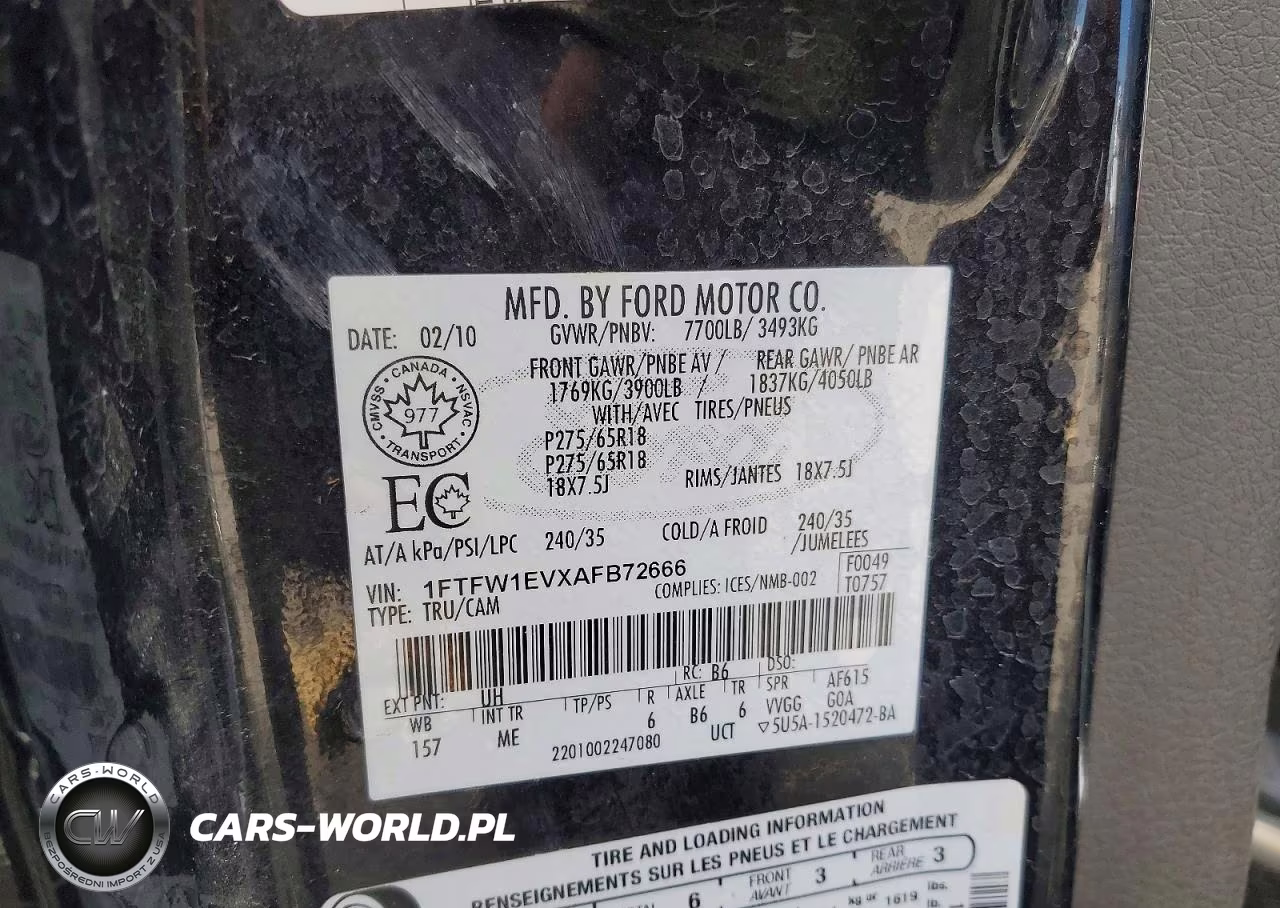 2010 Ford F150 Supercrew VIN:1FTFW1EVXAFB72666 - 12